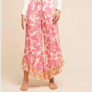 Anthropologie Lilka Geroncia Floral Ruffle Sleep Pants Size S